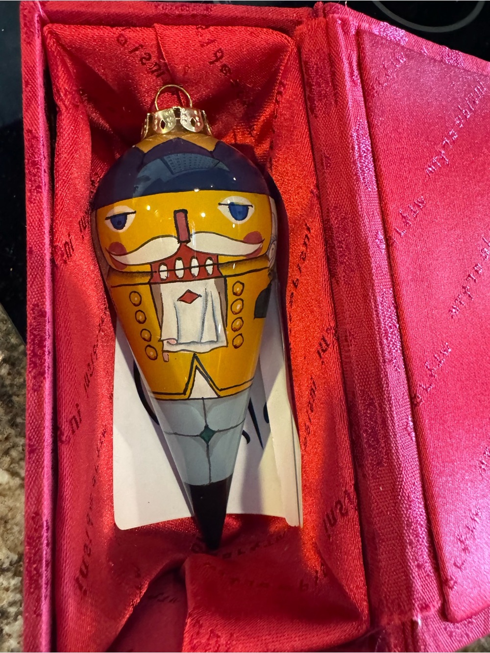 Vintage 1999 FIGI Royal Nutcracker Reverse Painted Glass Ornament Box
